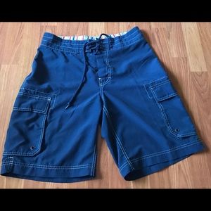 J Crew mens board shorts swim trunks blue 30 cargo